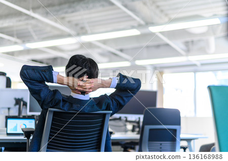 Taking a breather at the office 136168988