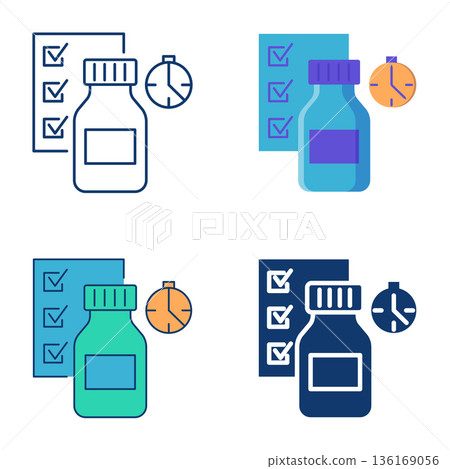 Medicament stability testing icon set Medicament stability testing icon set 136169056