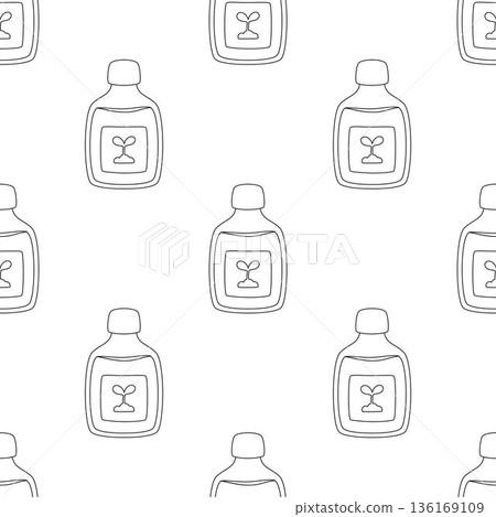 bottle of plant fertilizer outline pattern 136169109