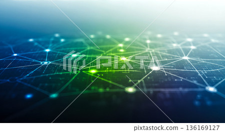 Abstract background of digital network and IT technology, AI and DX image material 136169127