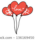 Heart Shaped Balloon Love - Line Color 136169450