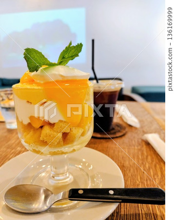 Fruit jelly at a stylish cafe 136169999