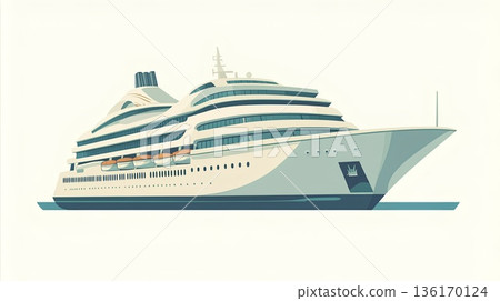 豪華遊輪停泊在港口 136170124