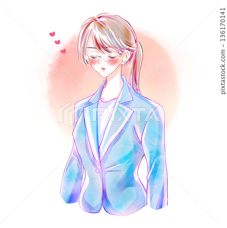 嚴肅的商人，閉上雙眼，愛 136170141