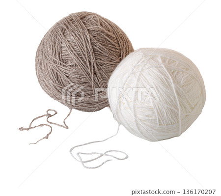 Two balls of yarn for knitting craft hobby 136170207
