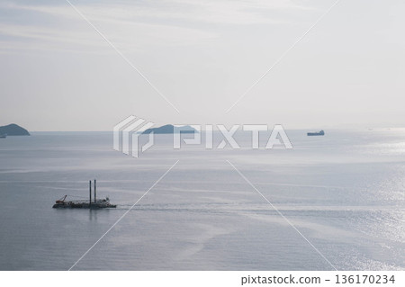 [Saikazaki Amalfi] Beautiful seascape with sunset light 136170234