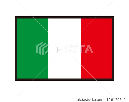 簡單的義大利國旗插圖素材 136170241