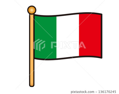 簡易義大利國旗插圖素材 5 136170245