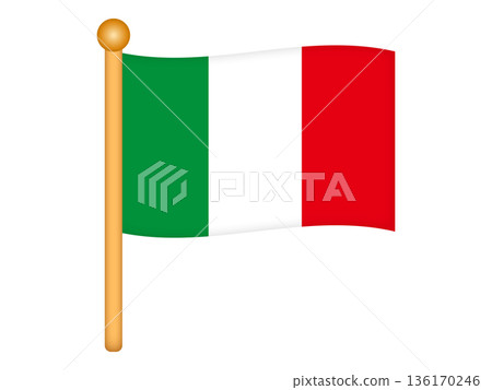 簡易義大利國旗插圖素材 6 136170246