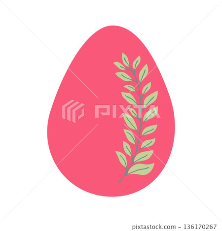 Easter egg with floral ornament, folk ornate illustration. Happy easter hand painted egg for spring holiday cards, tags Easter egg with floral ornament, folk ornate illustration. Happy easter hand painted egg for spring holiday cards, tags 136170267