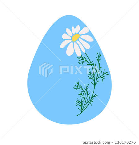 Easter egg with floral ornament, folk ornate illustration. Happy easter hand painted egg for spring holiday cards, tags Easter egg with floral ornament, folk ornate illustration. Happy easter hand painted egg for spring holiday cards, tags 136170270