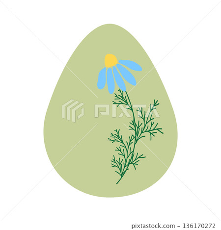 Easter egg with floral ornament, folk ornate illustration. Happy easter hand painted egg for spring holiday cards, tags Easter egg with floral ornament, folk ornate illustration. Happy easter hand painted egg for spring holiday cards, tags 136170272
