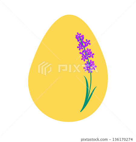 Easter egg with floral ornament, folk ornate illustration. Happy easter hand painted egg for spring holiday cards, tags Easter egg with floral ornament, folk ornate illustration. Happy easter hand painted egg for spring holiday cards, tags 136170274