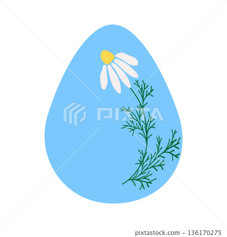 Easter egg with floral ornament, folk ornate illustration. Happy easter hand painted egg for spring holiday cards, tags Easter egg with floral ornament, folk ornate illustration. Happy easter hand painted egg for spring holiday cards, tags 136170275