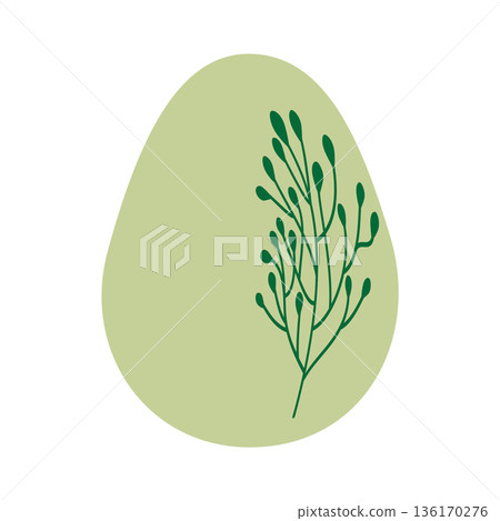 Easter egg with floral ornament, folk ornate illustration. Happy easter hand painted egg for spring holiday cards, tags Easter egg with floral ornament, folk ornate illustration. Happy easter hand painted egg for spring holiday cards, tags 136170276
