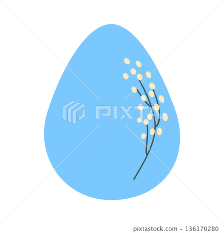 Easter egg with floral ornament, folk ornate illustration. Happy easter hand painted egg for spring holiday cards, tags Easter egg with floral ornament, folk ornate illustration. Happy easter hand painted egg for spring holiday cards, tags 136170280