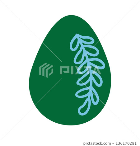 Easter egg with floral ornament, folk ornate illustration. Happy easter hand painted egg for spring holiday cards, tags Easter egg with floral ornament, folk ornate illustration. Happy easter hand painted egg for spring holiday cards, tags 136170281