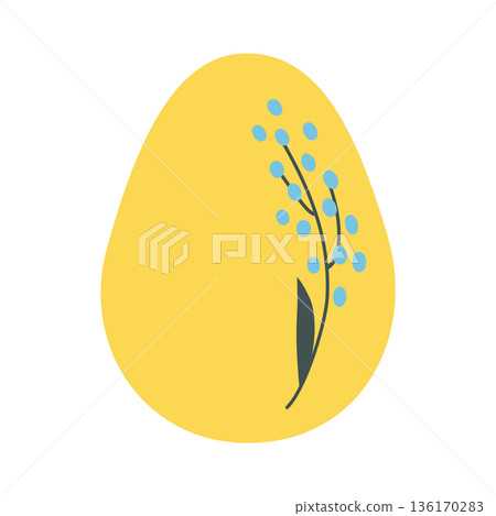 Easter egg with floral ornament, folk ornate illustration. Happy easter hand painted egg for spring holiday cards, tags Easter egg with floral ornament, folk ornate illustration. Happy easter hand painted egg for spring holiday cards, tags 136170283