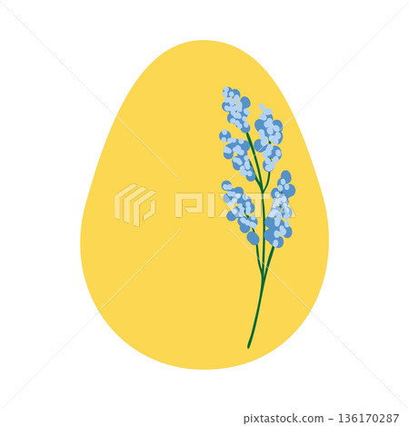 Easter egg with floral ornament, folk ornate illustration. Happy easter hand painted egg for spring holiday cards, tags Easter egg with floral ornament, folk ornate illustration. Happy easter hand painted egg for spring holiday cards, tags 136170287