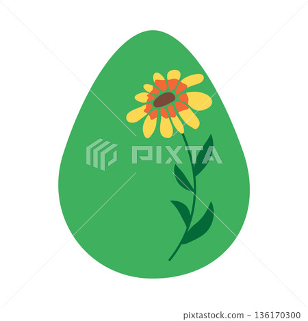 Easter egg with floral ornament, folk ornate illustration. Happy easter hand painted egg for spring holiday cards, tags Easter egg with floral ornament, folk ornate illustration. Happy easter hand painted egg for spring holiday cards, tags 136170300