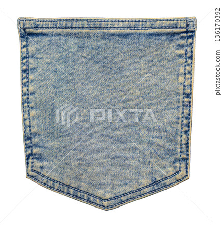 Light blue faded jeans back pocket cut out Light blue faded jeans back pocket cut out 136170392
