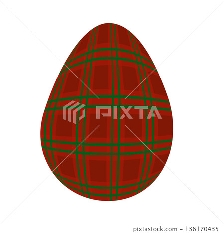 Easter egg in a tartan pattern. Scottish pattern in a colorful check. Traditional Scottish tartan background. 136170435