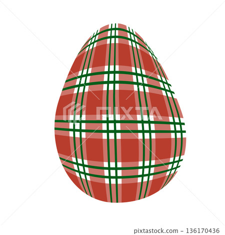 Easter egg in a tartan pattern. Scottish pattern in a colorful check. Traditional Scottish tartan background. Easter egg in a tartan pattern. Scottish pattern in a colorful check. Traditional Scottish tartan background. 136170436