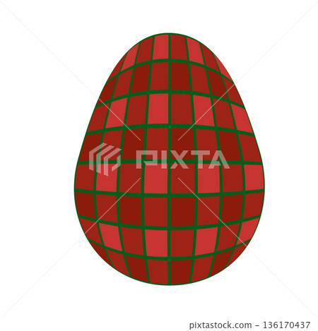 Easter egg in a tartan pattern. Scottish pattern in a colorful check. Traditional Scottish tartan background. Easter egg in a tartan pattern. Scottish pattern in a colorful check. Traditional Scottish tartan background. 136170437