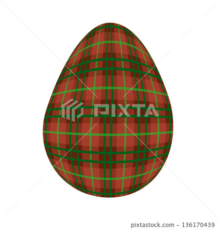 Easter egg in a tartan pattern. Scottish pattern in a colorful check. Traditional Scottish tartan background. Easter egg in a tartan pattern. Scottish pattern in a colorful check. Traditional Scottish tartan background. 136170439