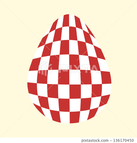 Easter egg in a tartan pattern. Scottish pattern in a colorful check. Traditional Scottish tartan background. 136170450
