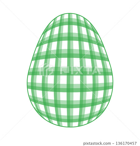 Easter Egg with a pattern Vichy check, French check, gingham - Gingham 136170457