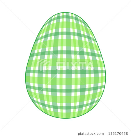 Easter Egg with a pattern Vichy check, French check, gingham - Gingham 136170458