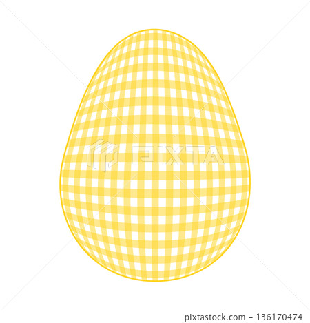 Easter Egg with a pattern Vichy check, French check, gingham - Gingham 136170474
