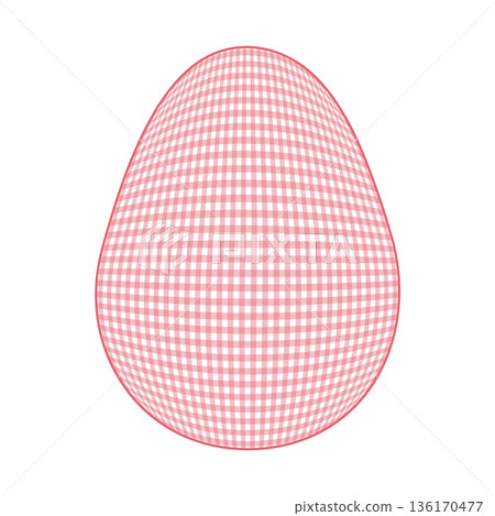 Easter Egg with a pattern Vichy check, French check, gingham - Gingham 136170477