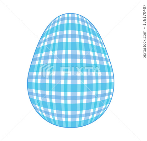 Easter Egg with a pattern Vichy check, French check, gingham - Gingham 136170487