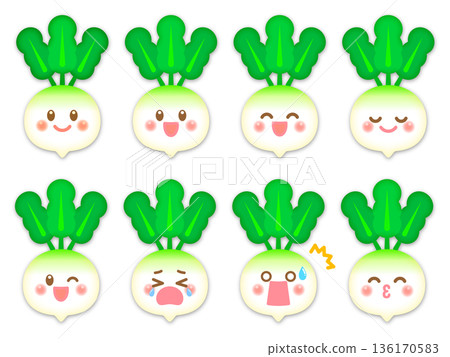 可愛蘿蔔插畫素材組 3 136170583