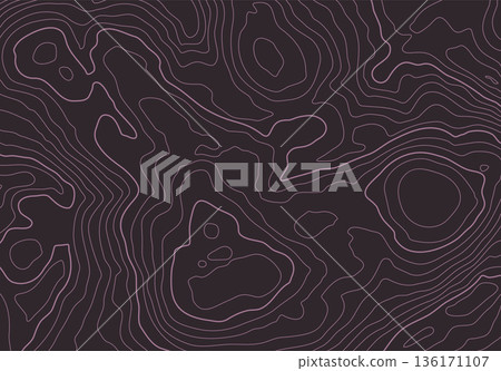 Topographic map background with altitude lines. Abstract terrain topography with elevation levels of the relief 136171107