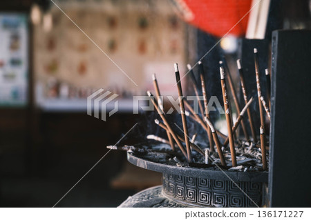 [Mii-dera Temple] Scenery of incense burning 136171227