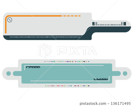 Sci-fi/near-future UI banner and label design materials 136171495