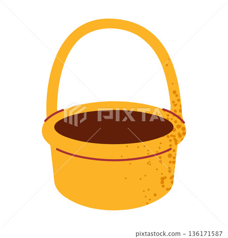 Garden Basket With Soil Illustration 136171587