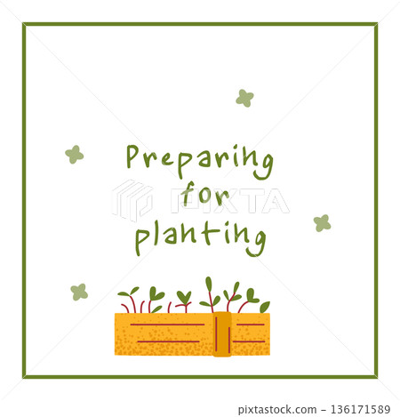 Seedlings Planting Preparation Gardening Scene 136171589