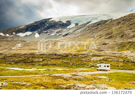Camper car in norwegian mountains Camper car in norwegian mountains 136172870