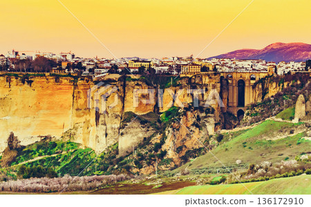 Ronda town and valley, Andalusia, Spain. Ronda town and valley, Andalusia, Spain. 136172910
