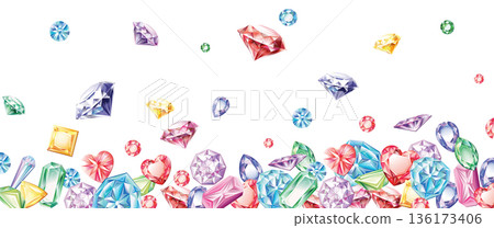 Falling Colorful Gemstones and Diamonds Falling Colorful Gemstones and Diamonds 136173406