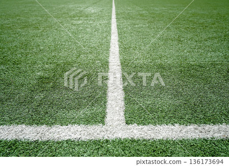Green soccer field. Football sport background  136173694