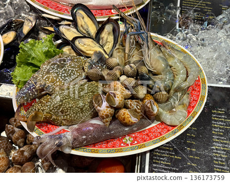 Fresh Seafood Platter on Ice Fresh Seafood Platter on Ice 136173759