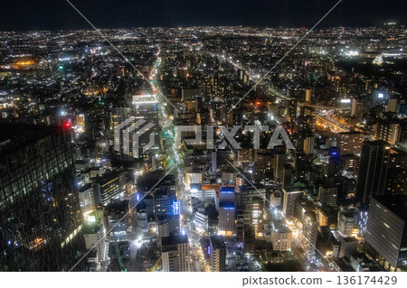 Nagoya city night view Nagoya city night view 136174429