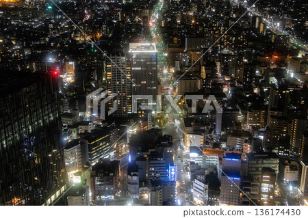 Nagoya city night view Nagoya city night view 136174430