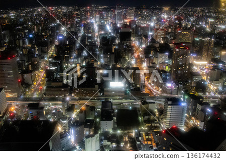 Nagoya city night view Nagoya city night view 136174432