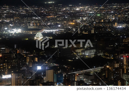 Nagoya City Night View Nagoya Castle Nagoya City Night View Nagoya Castle 136174434